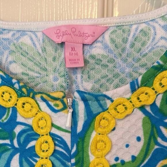 Lilly Pulitzer Girl’s Knit Shift Dress Sweet and Sour Size XL (12-14) Preppy - Picture 4 of 8